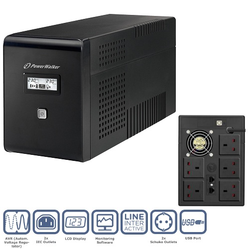 PowerWalker VI 2000VA LCD/UK UPS (1200W)