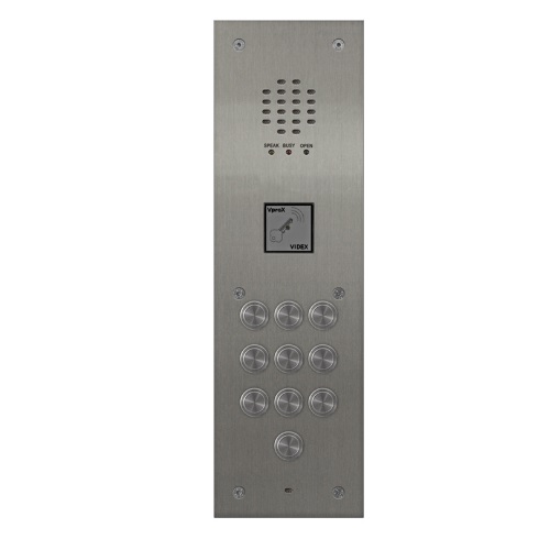 Videx, VR120/138-10/PR, 10 Button Flush 2200 Audio VR Panel with Prox Cut Out