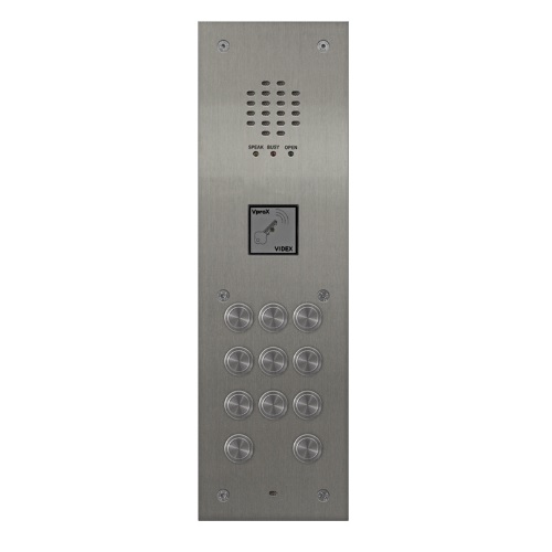 Videx, VR120/138-11/PR, 11 Button Flush 2200 Audio VR Panel with Prox Cut Out