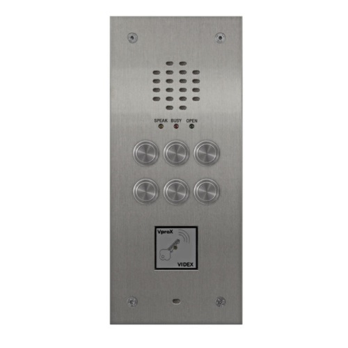 Videx, VR120/138-6/PR, 6 Button Flush 2200 Audio VR Panel with Prox Cut Out