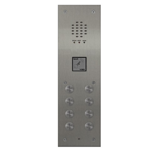 Videx, VR120/138-8/PR, 8 Button Flush 2200 Audio VR Panel with Prox Cut Out