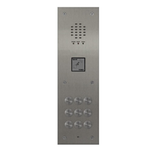 Videx, VR120/138-9/PR, 9 Button Flush 2200 Audio VR Panel with Prox Cut Out