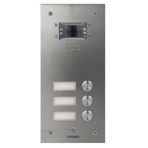 Videx, VR130/IP-3/NP, 3 Button Flush V/R IP Video with Name Plate Window