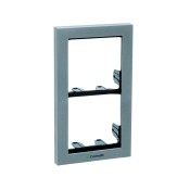 3311/2S, IKALL SERIES 2-MODULE HOLDER FRAME W/ SILVER FINISHING FRAME