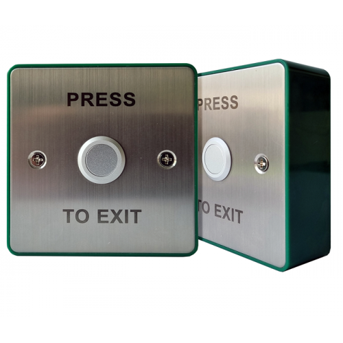 CQR (XB/SS/PTE/GBB) Stainless Steel Button with Green Backbox