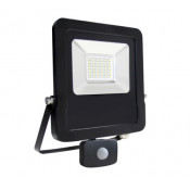 ZFL30PIR, 30W PIR 2700Lm 6.5K IP44 Flood Aluminium