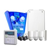 Eaton (i-on40H-KIT-WKP-BL) i-on40H radio kit containing 3x PET PIR, 1x door contact, 5x prox tags, 1x wired keypad, 1x blue sounder base