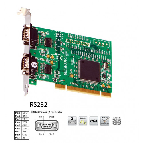 Brainboxes IS-200, Intashield 2 Port RS232 PCI Card