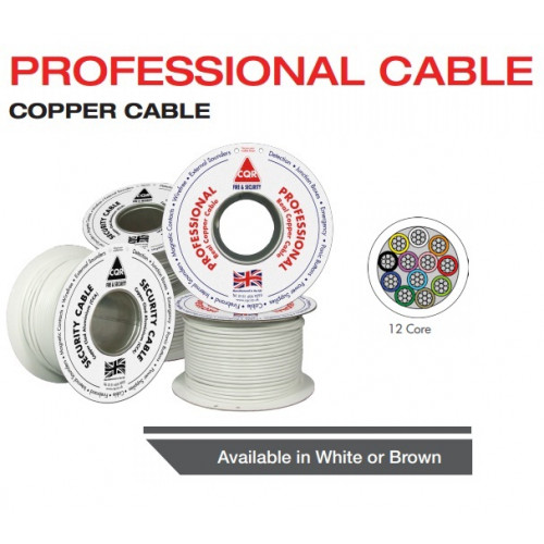 CQR 12 Core White Professional Cable Type 2 - 100m Reel (CAB12/WH/100/PR)